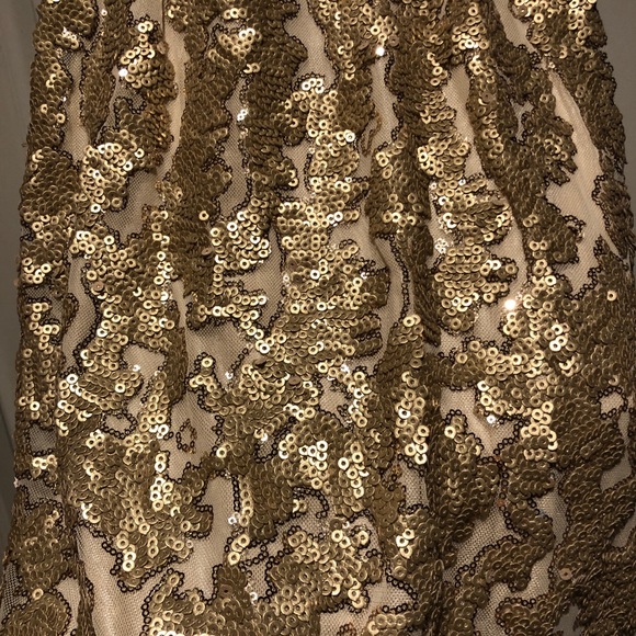 Gold Sequin Racer Back Dress - Picture 9 of 10